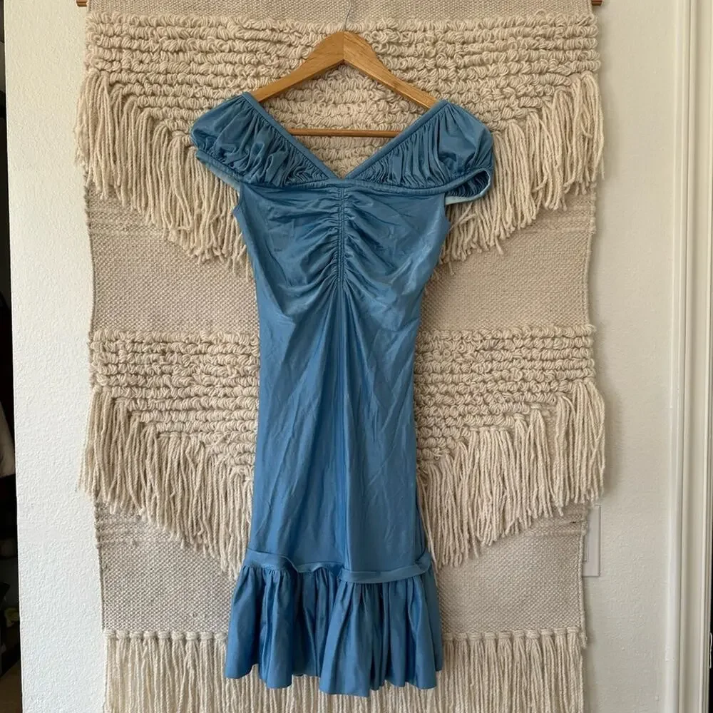 Paco Rabanne Metallic Blue Dress - Picture 1 of 8